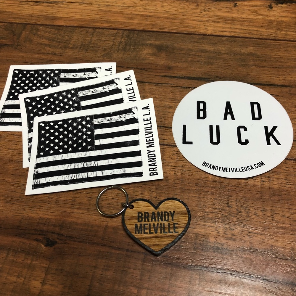 Brandy Melville Keychain & Sticker Bundle